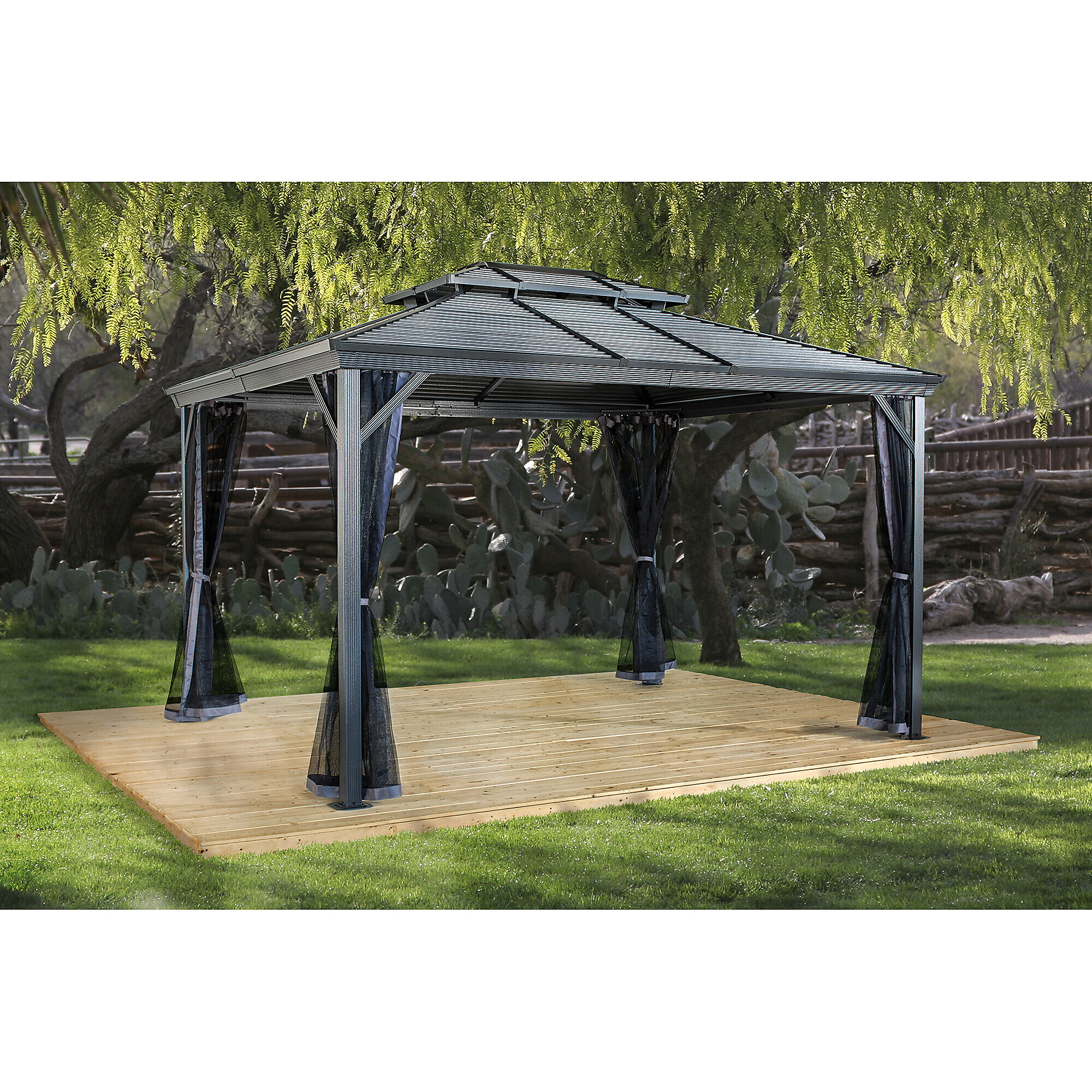 ShelterLogic VENTURA, Sojag Ventura II 10ft. x 12ft. Gazebo, Color Gray, Shape Rectangle, Frame Material Aluminum, Model# 500-9165180